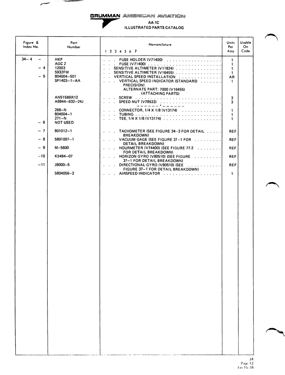 Aviation Part 804004-501 for American AA-1 Aircraft