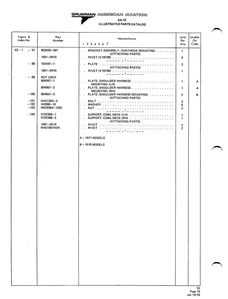 Aviation Part 804067-3 for American AA-1 Aircraft