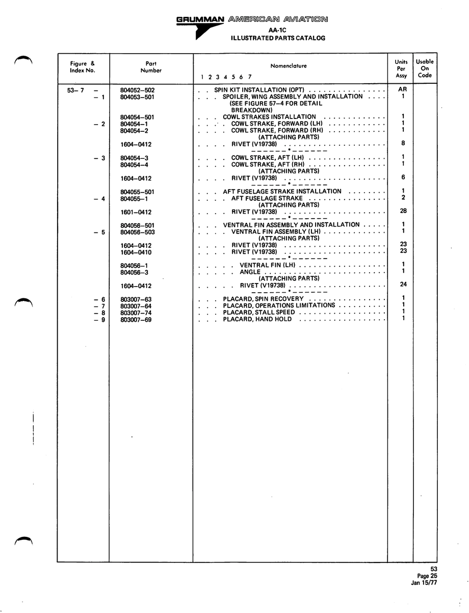 Aviation Part 1604-0410 for American AA-1 Aircraft