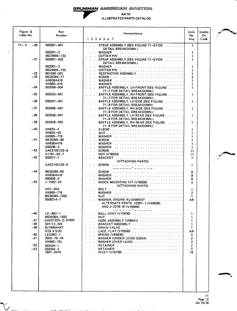 Aviation Part BJ1000AH4T for American AA-1 Aircraft