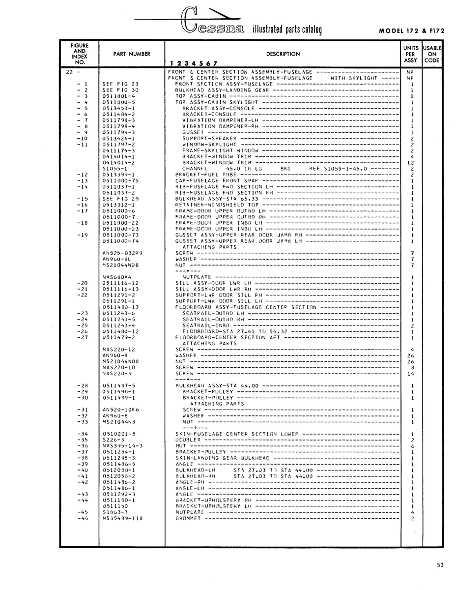 Aviation Part 1000-75 for Cessna 172 Skyhawk Aircraft