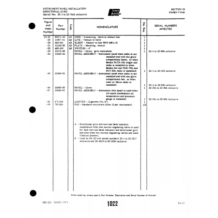 Aviation Part (13360-03) — Piper PA-22 Aviation Part (13360-03) — Piper PA-22
