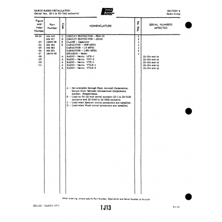 Aviation Part (13669-00) — Piper PA-22 Aviation Part (13669-00) — Piper PA-22