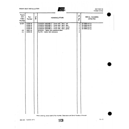Aviation Part (14920-02) — Piper PA-22
