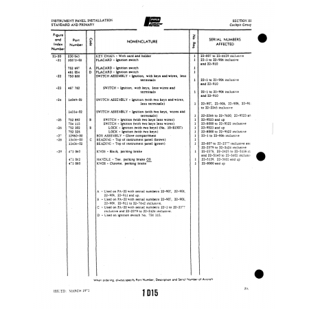 Aviation Part (12960-00) — Piper PA-22 Aviation Part (12960-00) — Piper PA-22