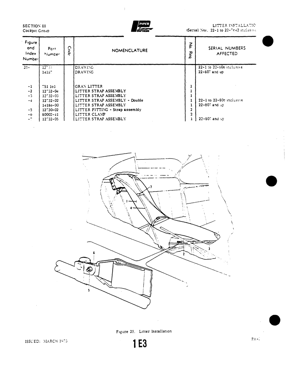 Aviation Part 12-32-03 for Piper PA-22 Aircraft