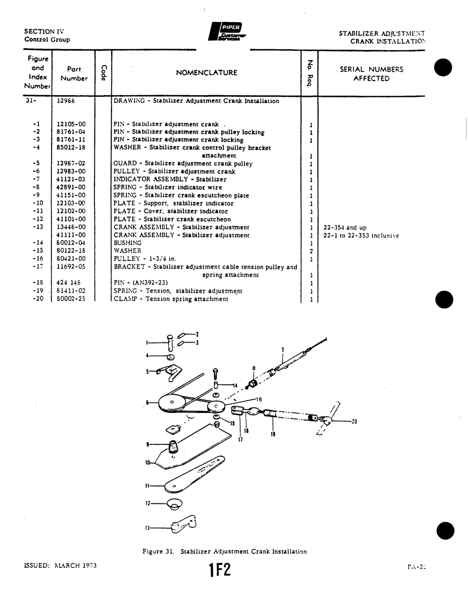 Aviation Part 12102-00 for Piper PA-22 Aircraft