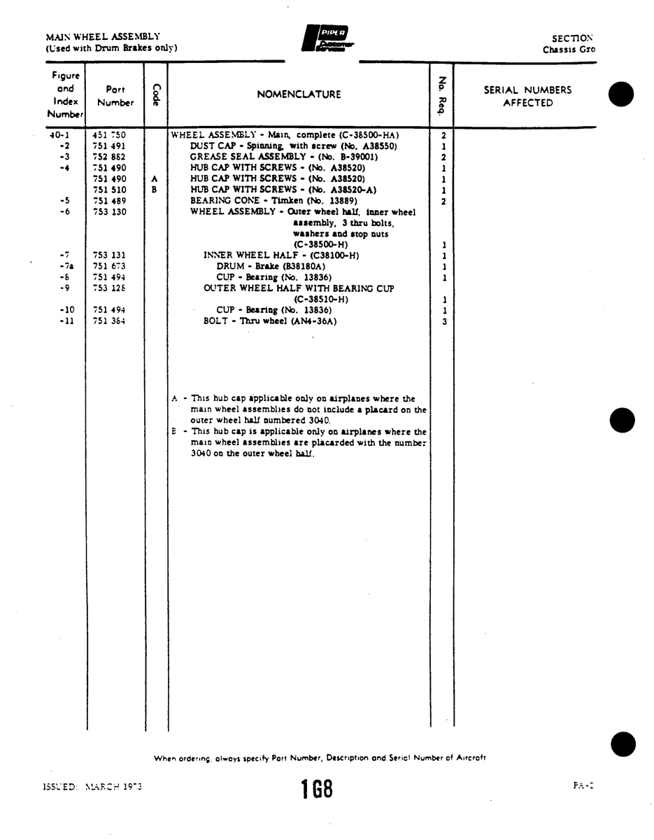 Aviation Part 75312E for Piper PA-22 Aircraft