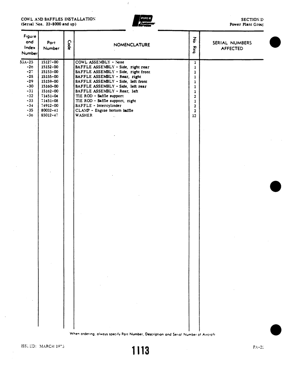 Aviation Part 71451-04 for Piper PA-22 Aircraft