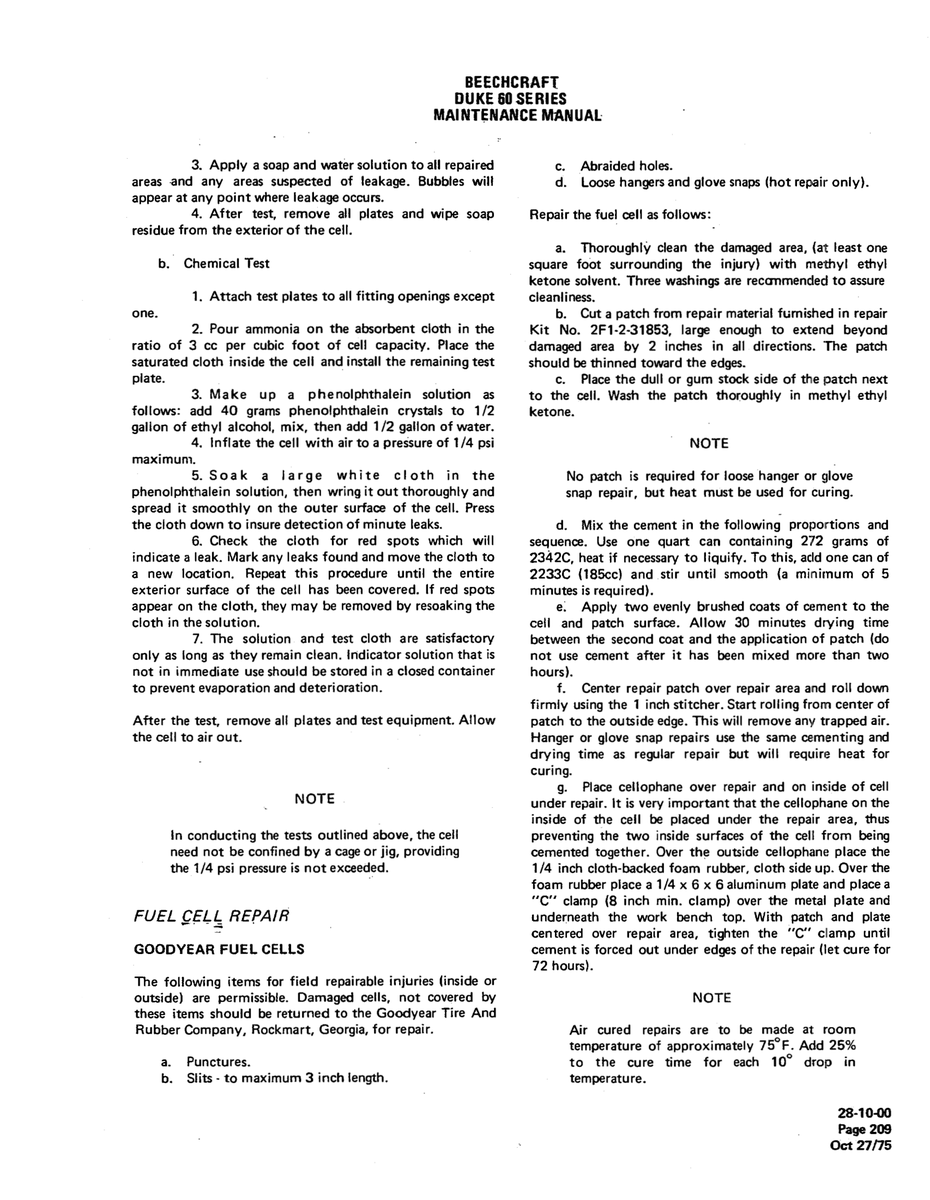 Aviation Part 2233C for Beechcraft 60 Aircraft