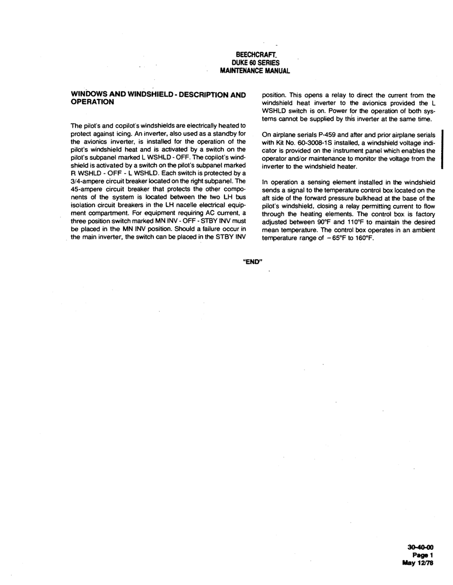 Aviation Part 45-ampere for Beechcraft 60 Aircraft