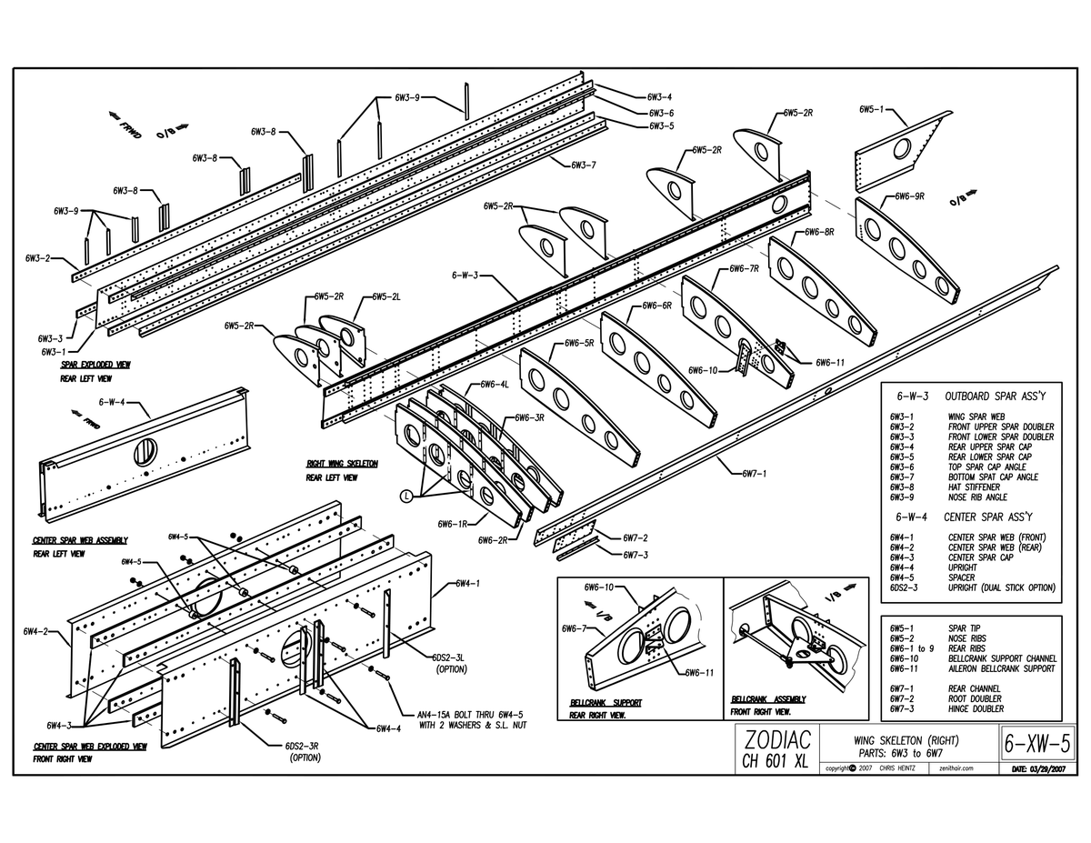 Bellcrank Support Channel 6DS2-3L for Zenith Zodiac Aircraft