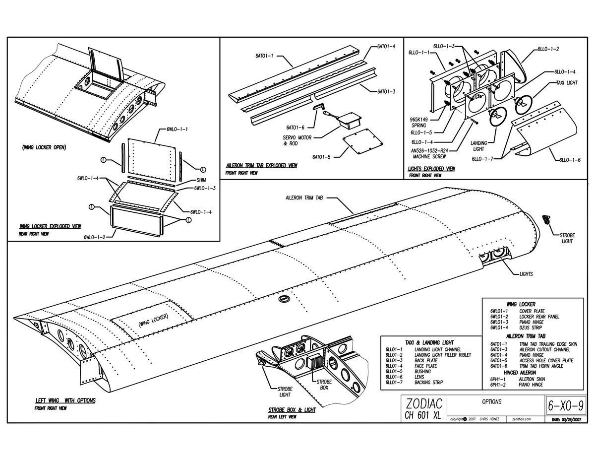 Trim Tab Trailing Edge Skin 6ATO1-1 for Zenith Zodiac Aircraft