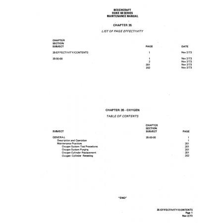 Aviation Part (35-00-00) — Beechcraft 60 Aviation Part (35-00-00) — Beechcraft 60