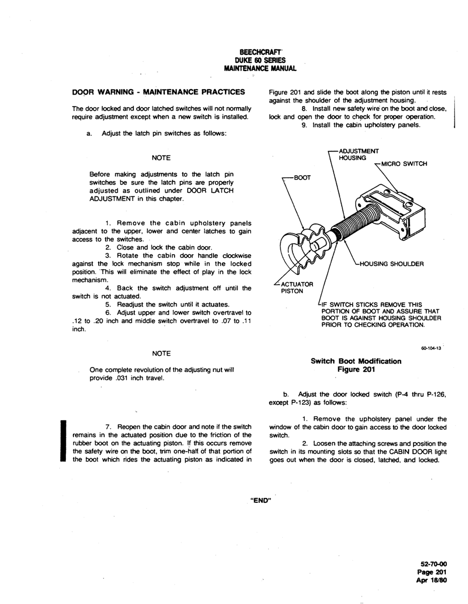 Aviation Part 60-104-13 for Beechcraft 60 Aircraft