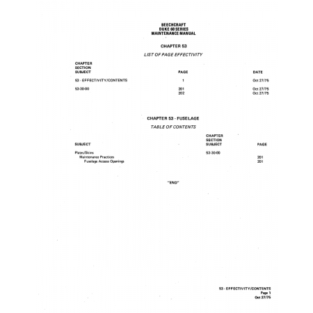 Aviation Part (53-30-00) — Beechcraft 60 Aviation Part (53-30-00) — Beechcraft 60