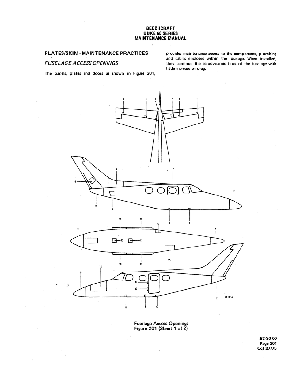 Aviation Part 53-3040 for Beechcraft 60 Aircraft