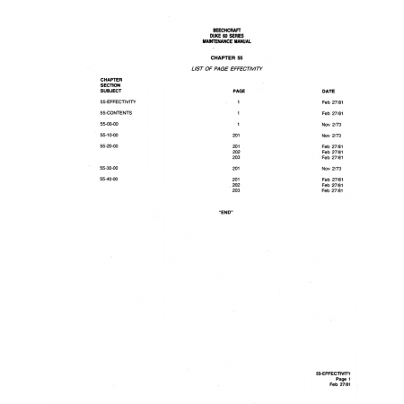 Aviation Part (55-00-00) — Beechcraft 60 Aviation Part (55-00-00) — Beechcraft 60