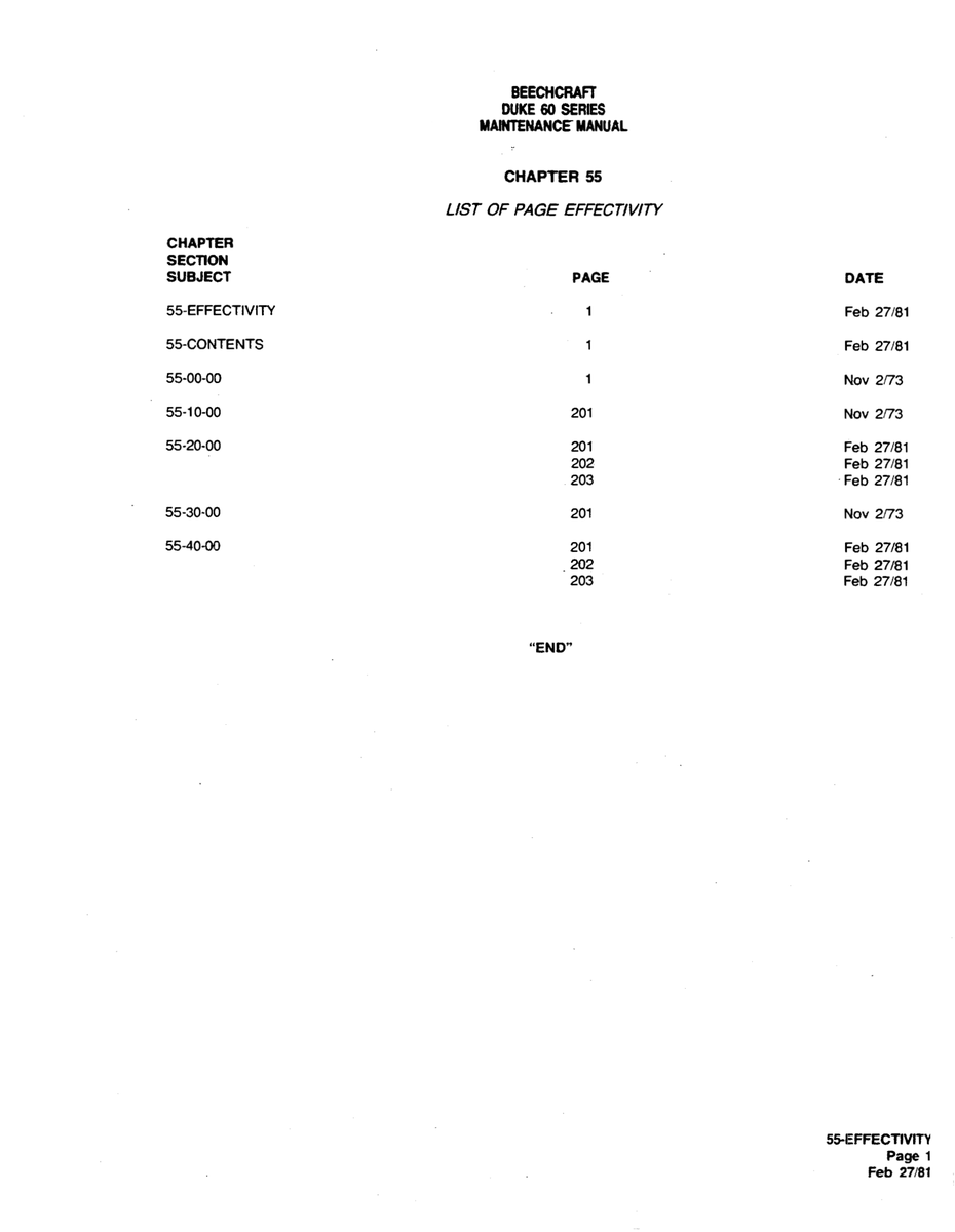 Aviation Part 55-30-00 for Beechcraft 60 Aircraft