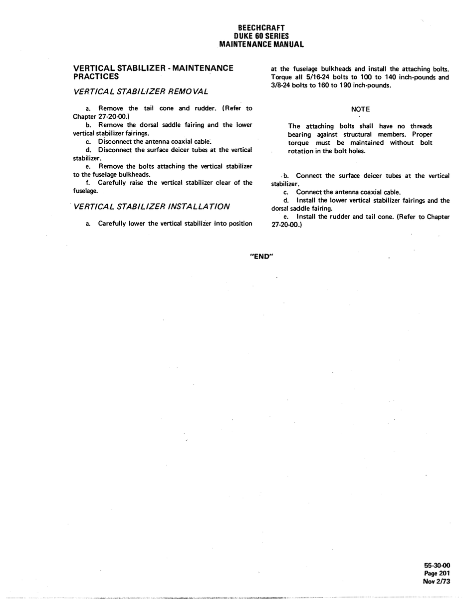 Aviation Part 55-3040 for Beechcraft 60 Aircraft