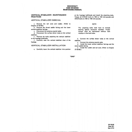 Aviation Part (55-3040) — Beechcraft 60 Aviation Part (55-3040) — Beechcraft 60