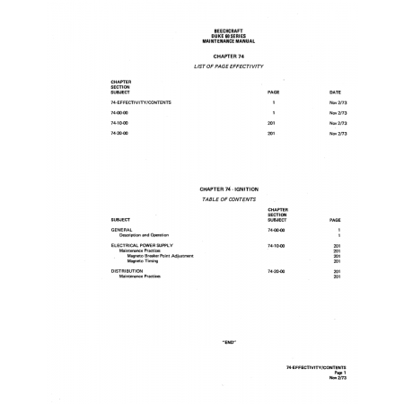 Aviation Part (74-20-00) — Beechcraft 60 Aviation Part (74-20-00) — Beechcraft 60
