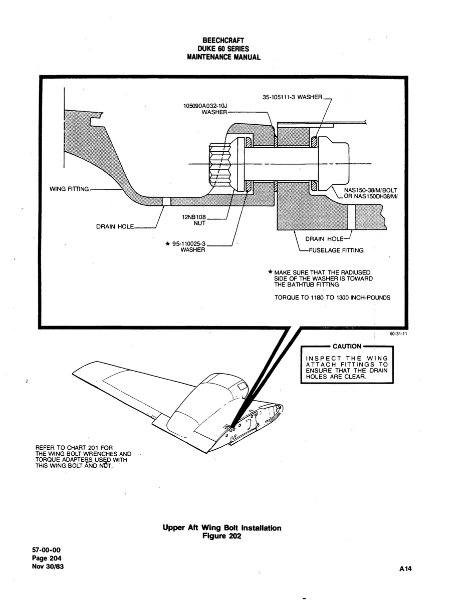 Aviation Part 105111-3 for Beechcraft 60 Aircraft