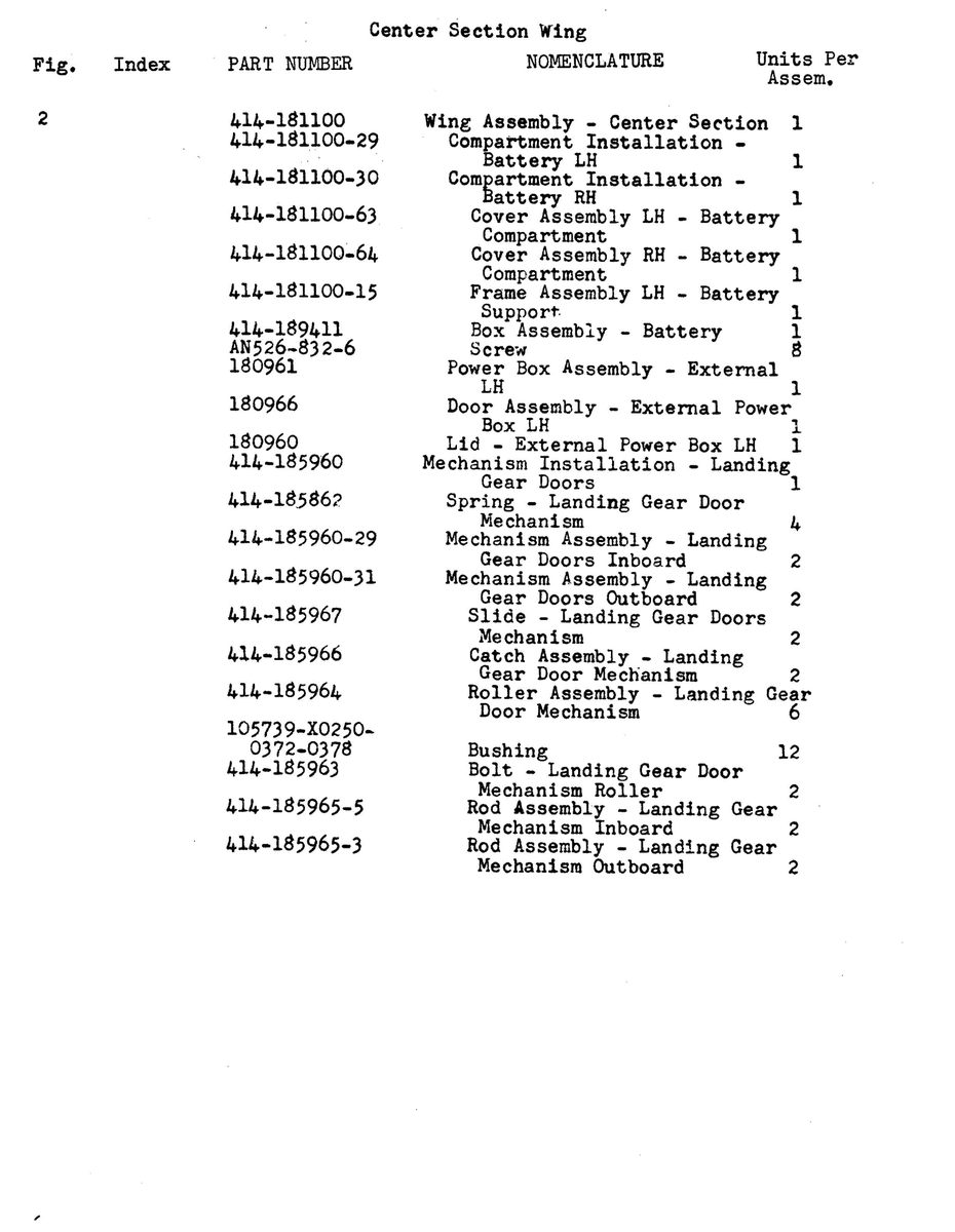 Aviation Part 414-189411 for Beechcraft 18A Aircraft