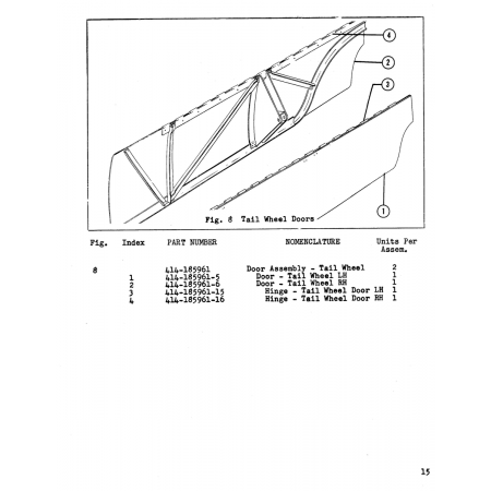 Door - Tail Wheel LH (185961-5) — Beechcraft 18A Door - Tail Wheel LH (185961-5) — Beechcraft 18A