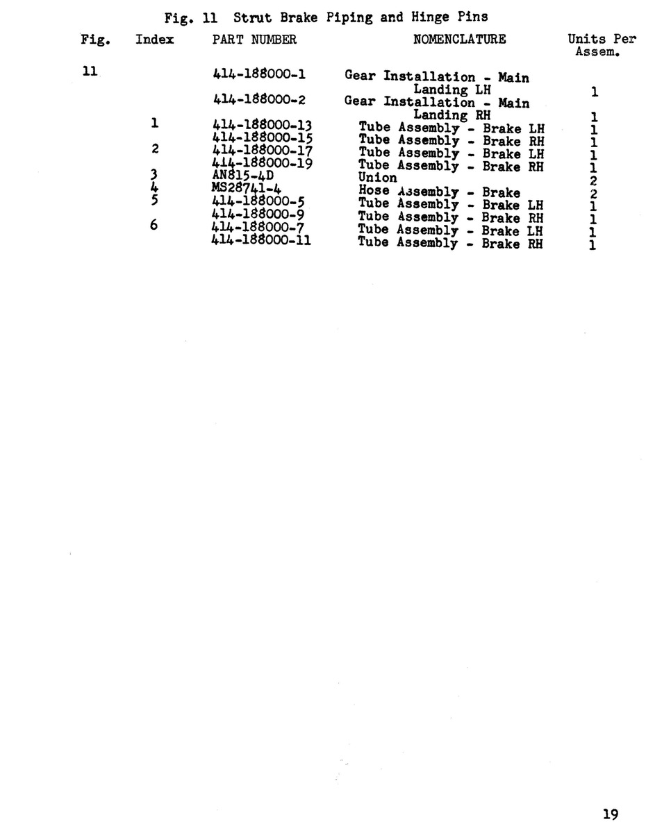 Aviation Part 414-188000-19 for Beechcraft 18A Aircraft
