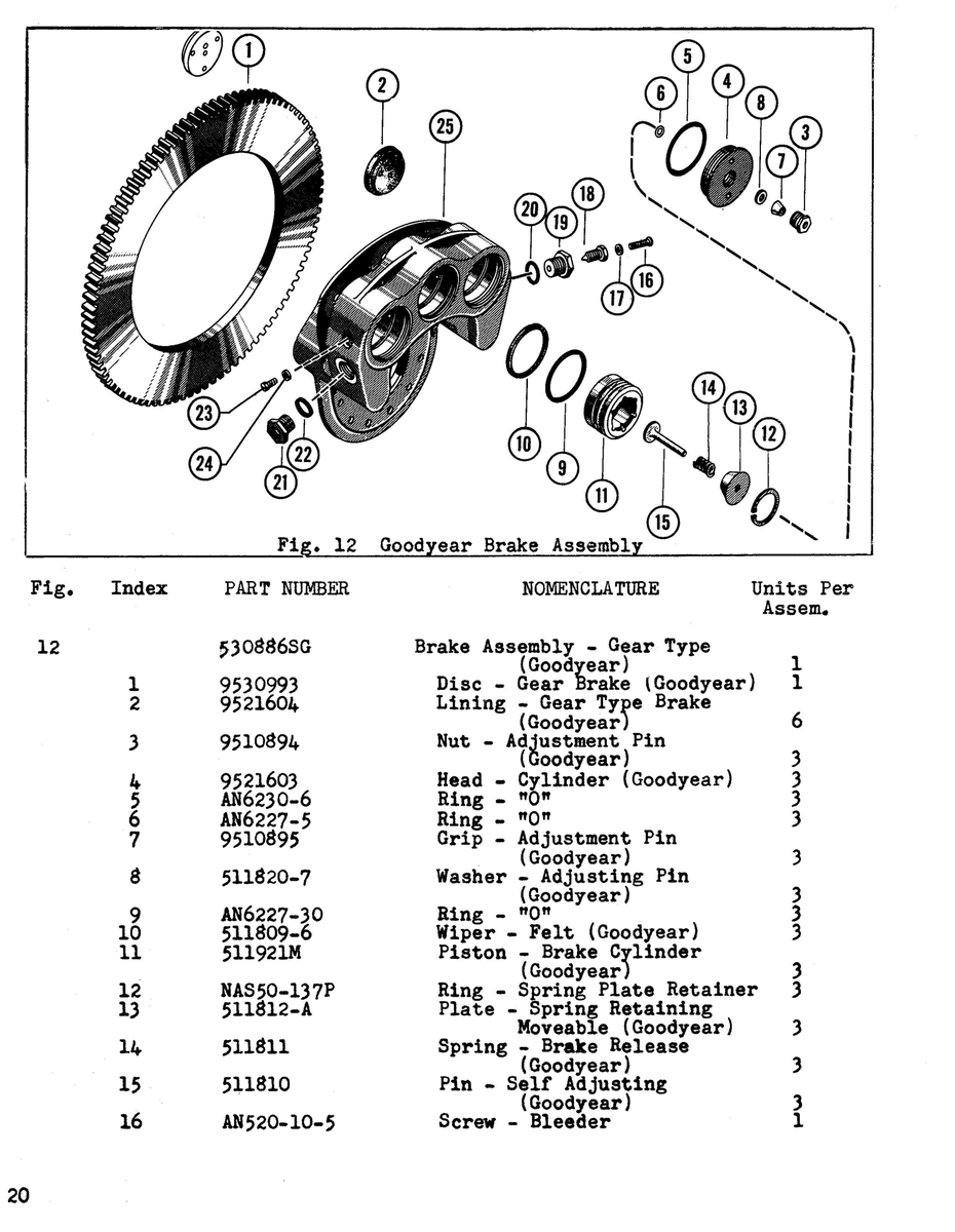 Aviation Part 511921M for Beechcraft 18A Aircraft