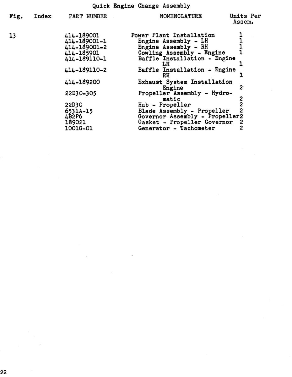 Aviation Part 189110-1 for Beechcraft 18A Aircraft