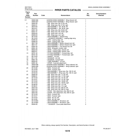 Aviation Part (62085-02) — Piper PA-28-201T
