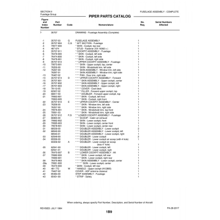 Aviation Part (62507-02) — Piper PA-28-201T