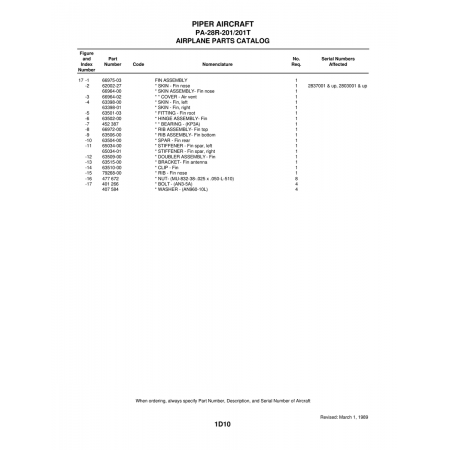 Aviation Part (62002-27) — Piper PA-28 Cherokee