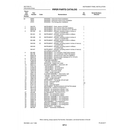 Aviation Part (37338-00) — Piper PA-28-201T Aviation Part (37338-00) — Piper PA-28-201T