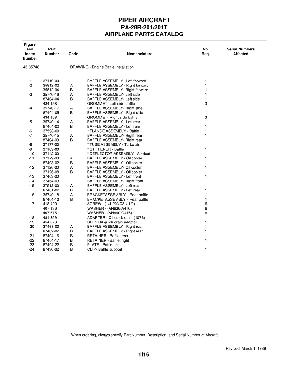 Aviation Part 37126-08 for Piper PA-28 Cherokee Aircraft