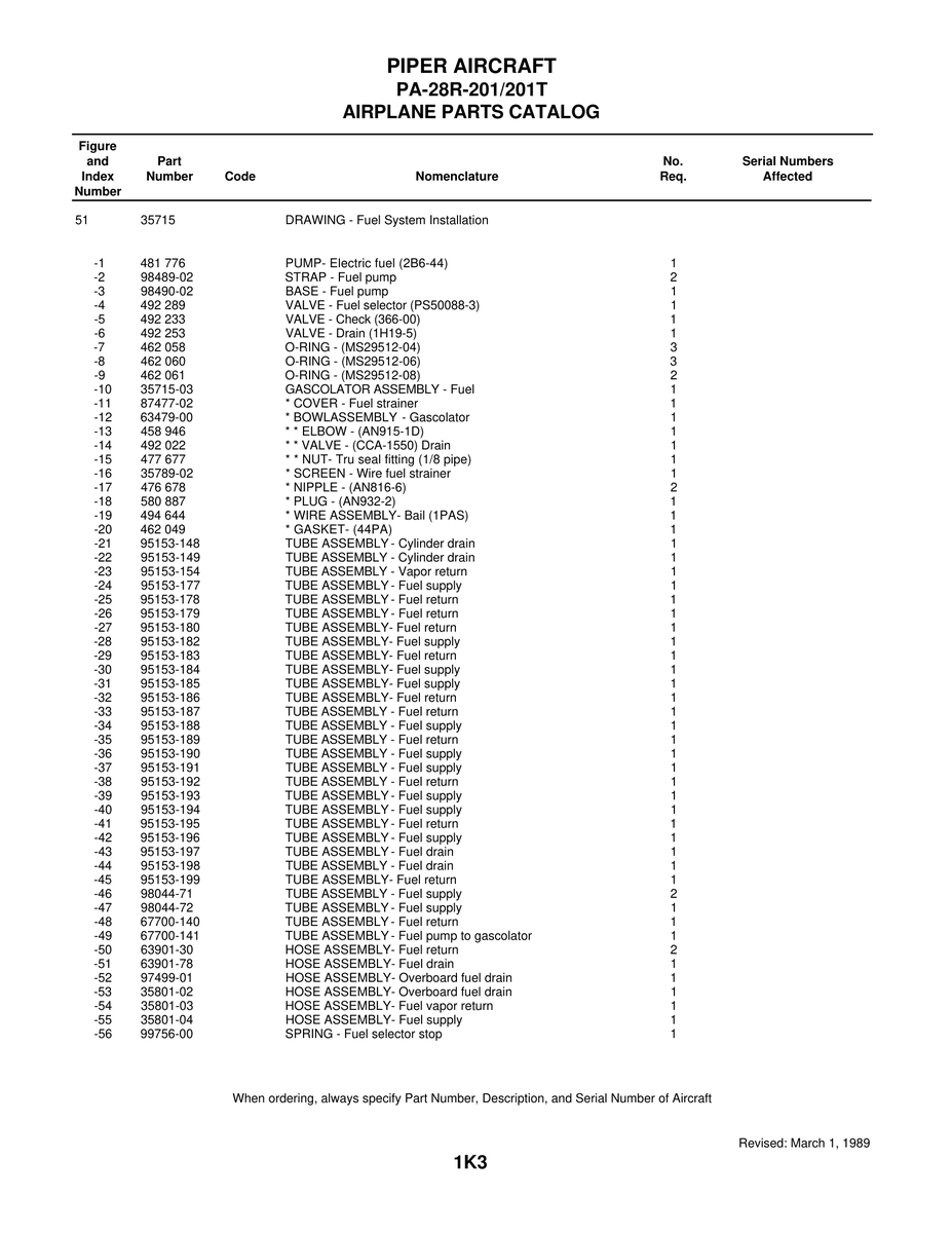 Aviation Part 63901-78 for Piper PA-28 Cherokee Aircraft
