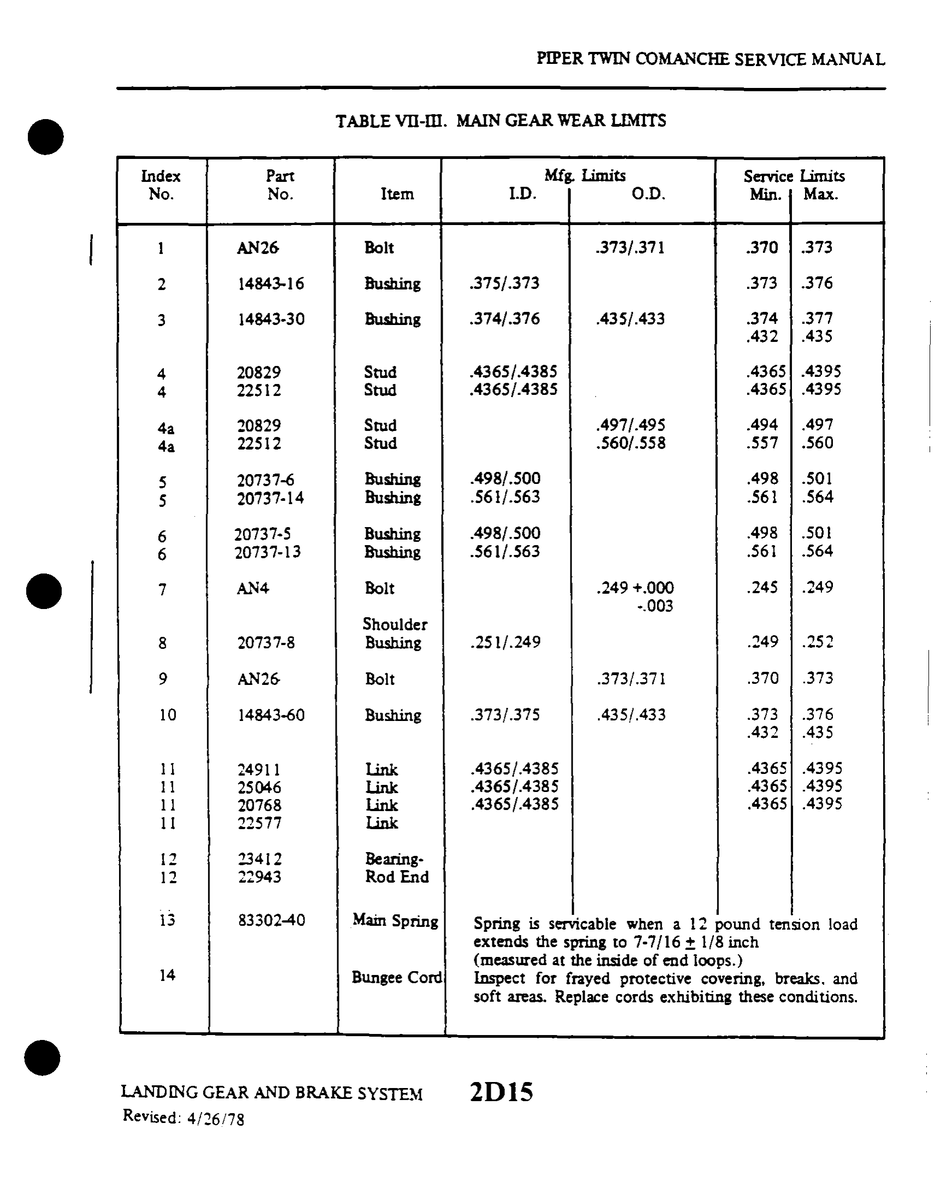 Aviation Part 20737-8 for Piper PA-30 Twin Comanche Aircraft