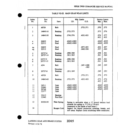 Aviation Part (1484340) — Piper PA-30 Twin Comanche