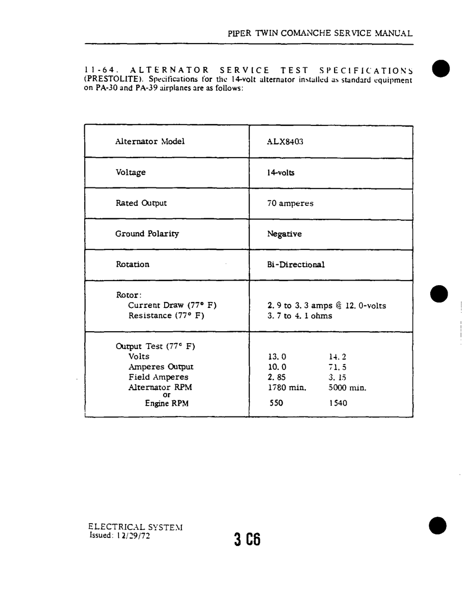 Aviation Part 14-volB for Piper PA-30 Twin Comanche Aircraft