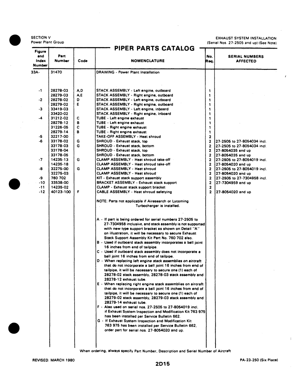stack assembly. 28279 28279-02 for Johnson Scorpion Too Aircraft