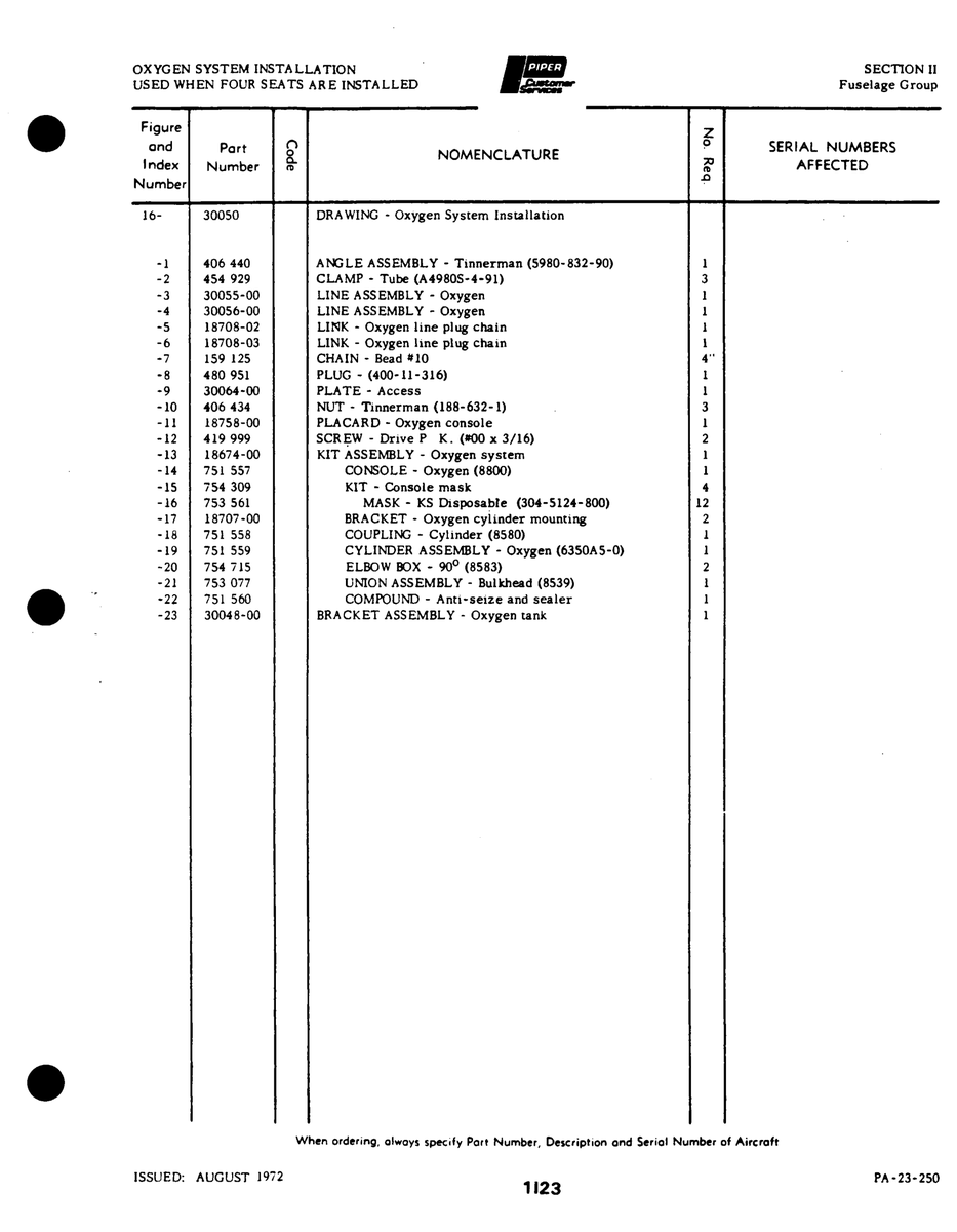 Aviation Part 18758-00 for Johnson Scorpion Too Aircraft