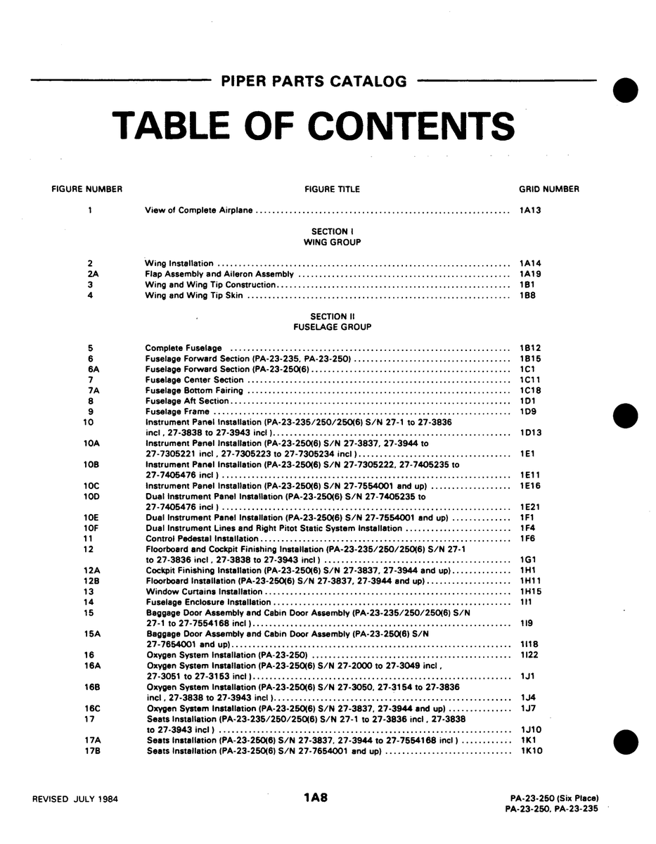 incl ) 27-7405476 for Johnson Scorpion Too Aircraft