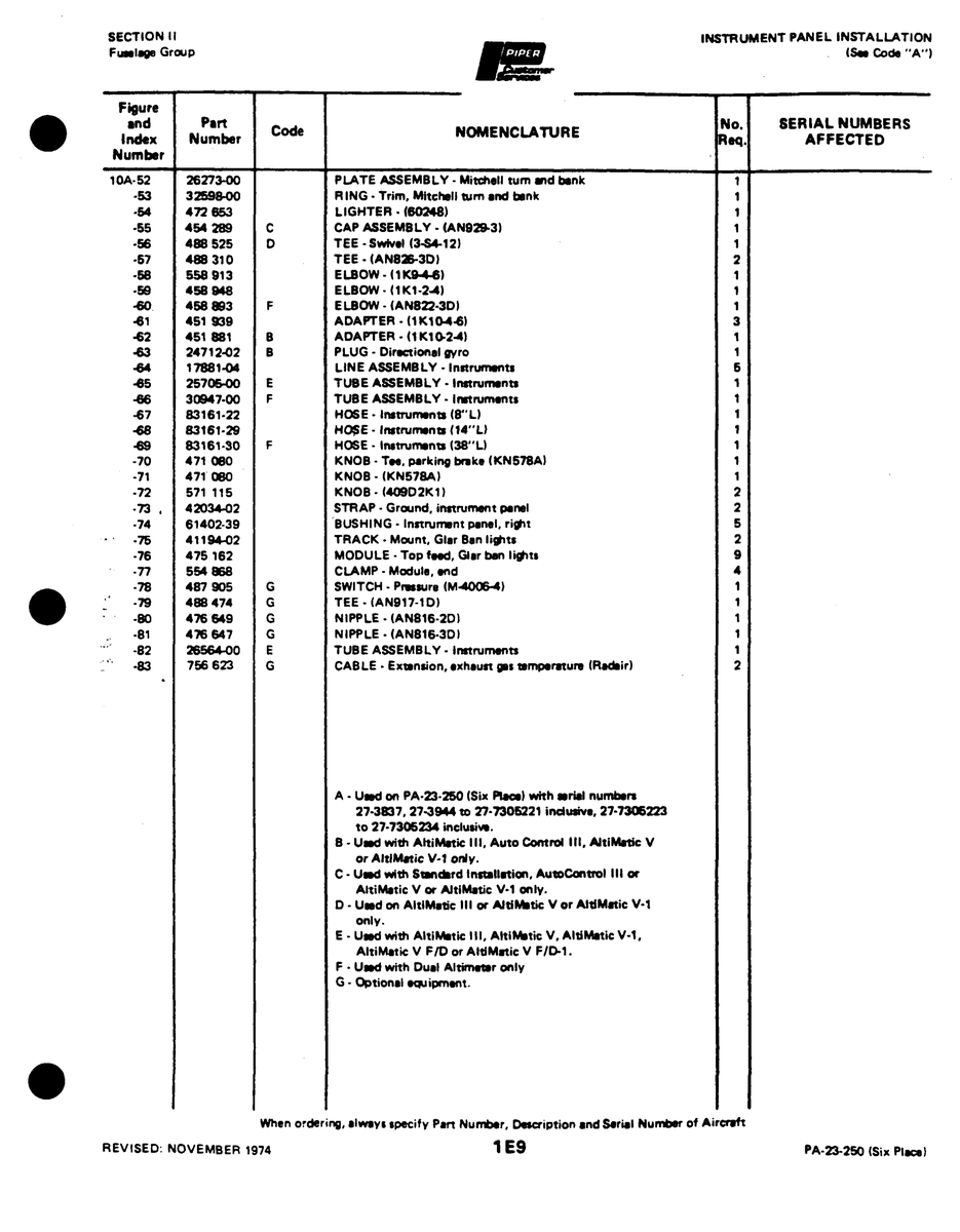 Aviation Part 83161-30 for Johnson Scorpion Too Aircraft