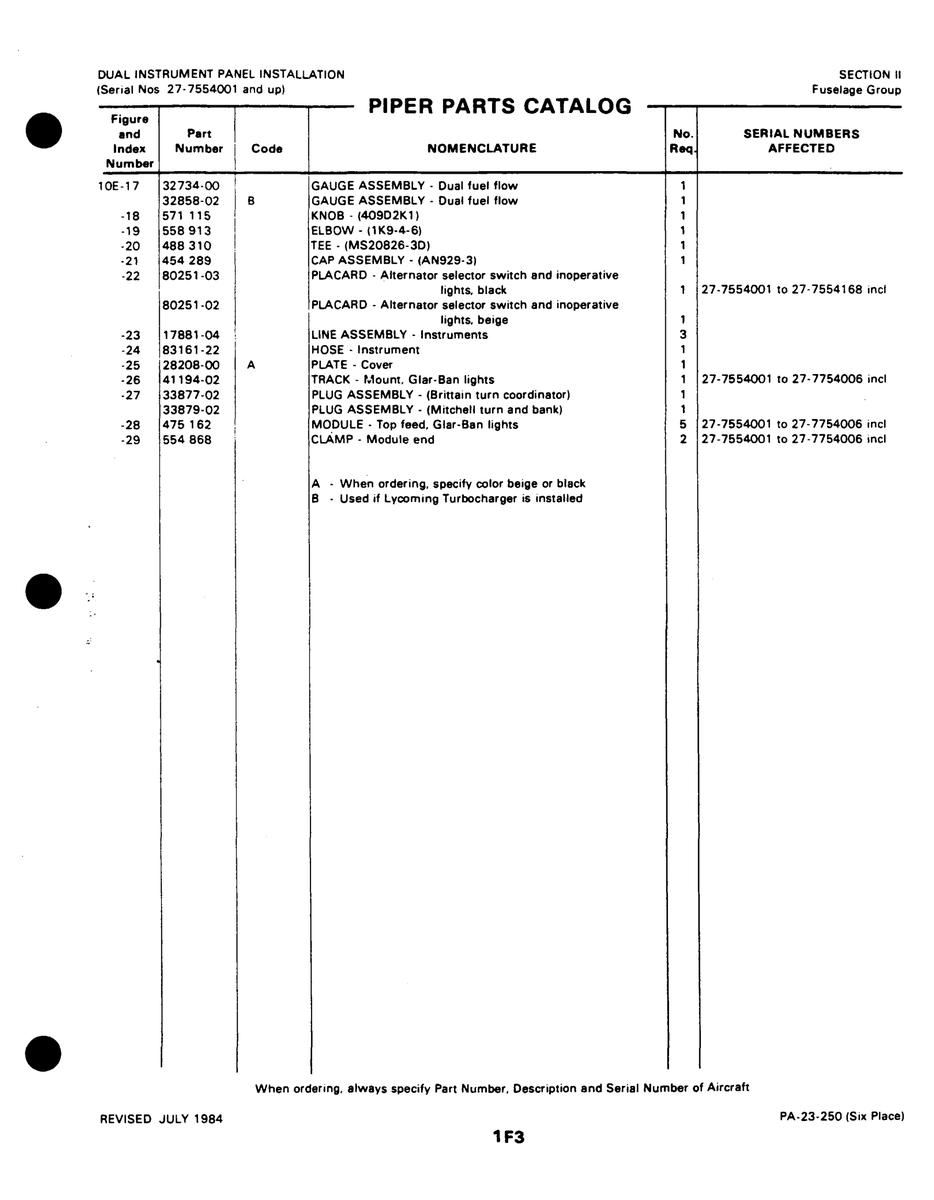 Aviation Part 80251 for Johnson Scorpion Too Aircraft