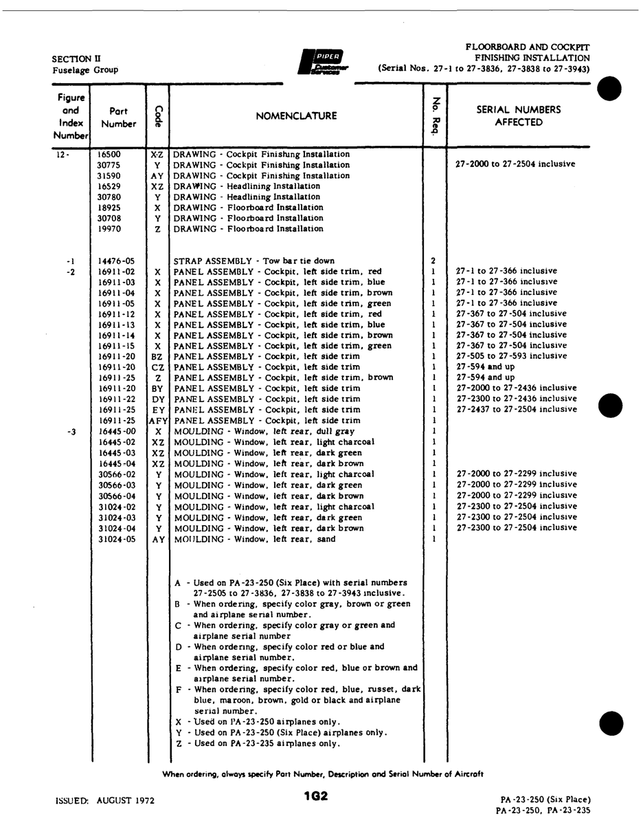 Aviation Part I6500 for Johnson Scorpion Too Aircraft