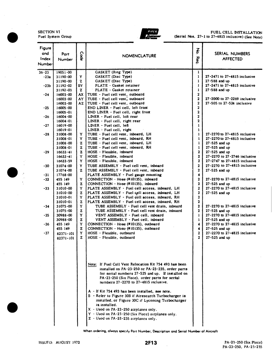Aviation Part 16005-01 for Johnson Scorpion Too Aircraft