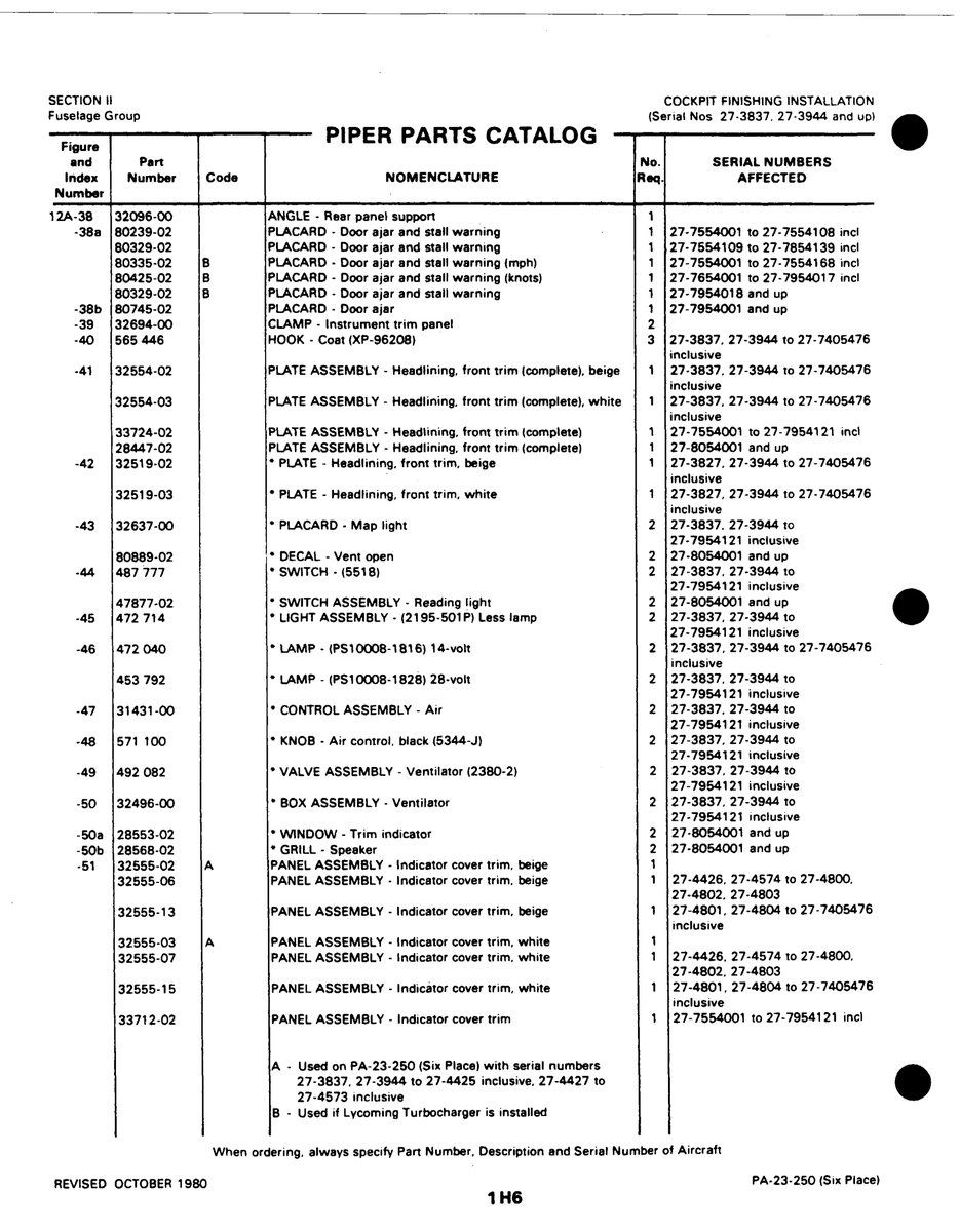 Aviation Part 132555-1 for Johnson Scorpion Too Aircraft