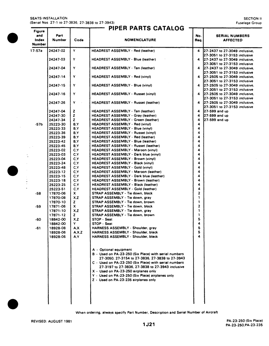Aviation Part 124247-03 for Johnson Scorpion Too Aircraft